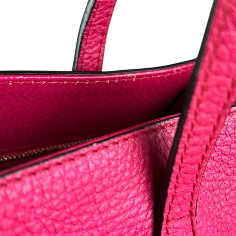 GUCCI PINK SWING TOTE 354408 pebbled leather Shopper Travel Work Everyday Bag EC - Picture 4 of 16